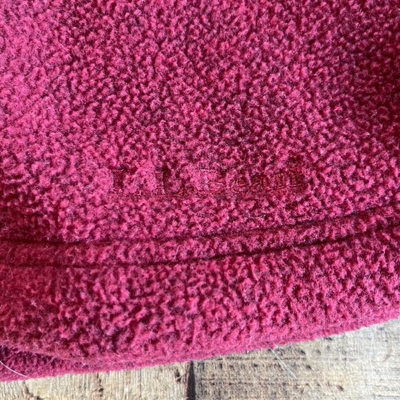 L.L. Bean Red Burgundy Fleece Full Zip Jacket Outdoors Camping Cozy Winter - Picture 7 of 8